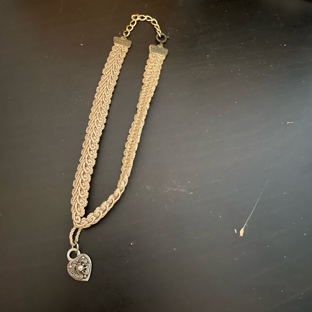 2 for $10 Cute crocheted necklace with heart pendant.